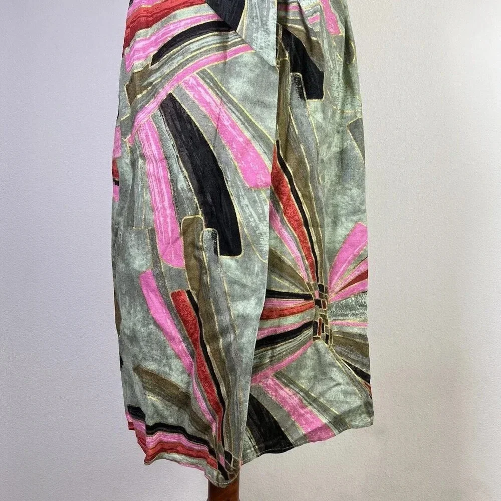 Jason Wu NWT Mini Sheath Dress Linen Blend Green Pink Tropical MSRP $425 - Picture 6 of 11